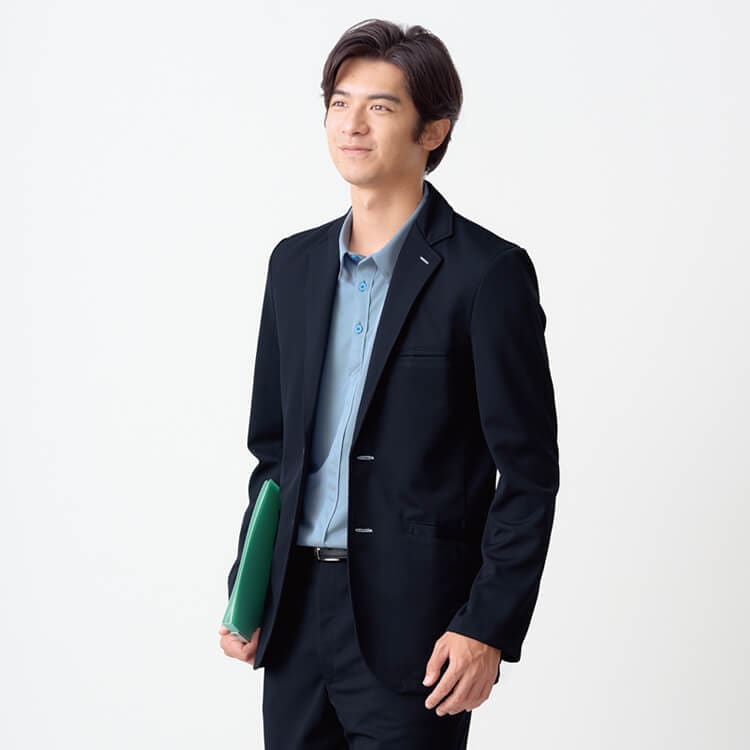 【介護職員ジャケット】 メンズ・ニットストレッチ・吸汗速乾・制菌・UVケア SS～5Lサイズ 2色/ケアマネージャー制服