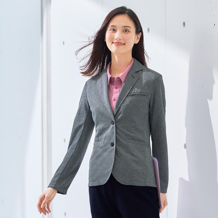 【介護職員ジャケット レディース】 ニットストレッチ・吸汗速乾・制菌・UVケア SS～5Lサイズ 2色/ケアマネージャー制服