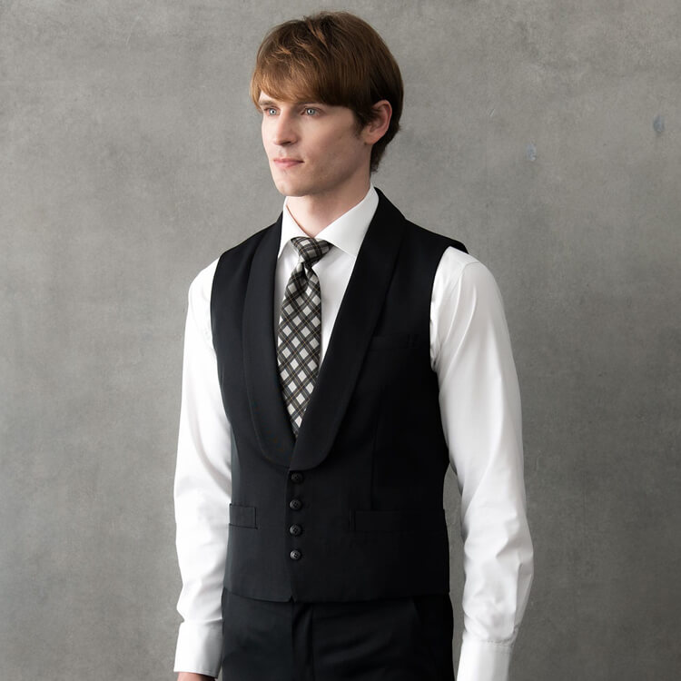 【ネクタイ】 チェック柄 ・ジャガード織・ポリエステル100% 男女兼用 2色 ホテル制服/レストランユニフォーム