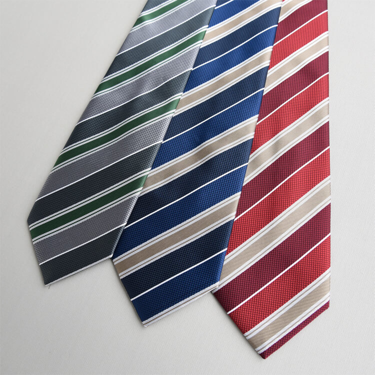 【ネクタイ】 ストライプ柄・ジャガード織・ポリエステル100% 3色 ホテル制服/飲食店ユニフォーム