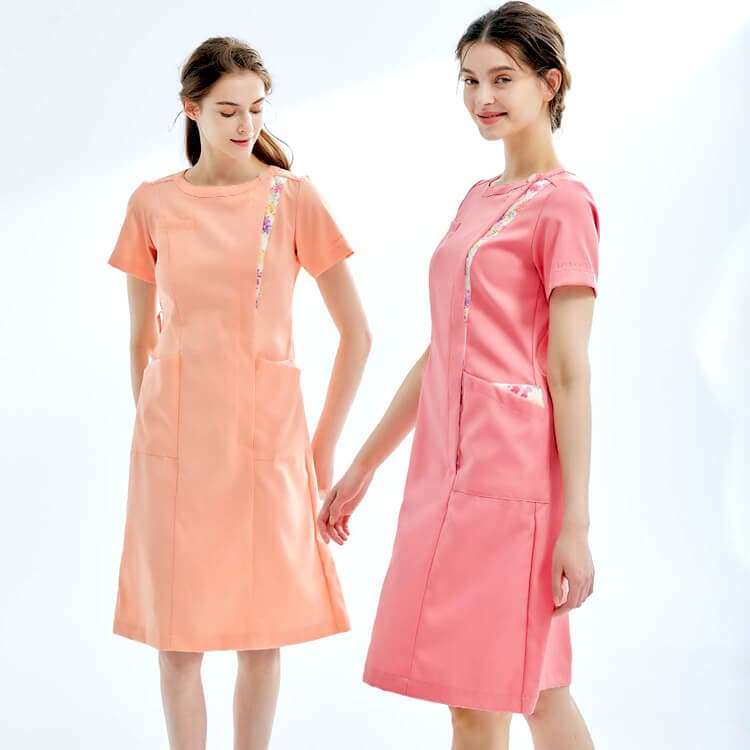 【エステユニフォーム ワンピース】花柄・ローラ アシュレイ  ク SS～5L/エステティシャン制服