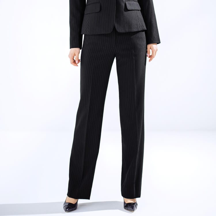 【事務服パンツ ストライプ柄】 ストレッチ・オールシーズン （家庭洗濯可） 5～21号 2色/オフィスユニフォーム