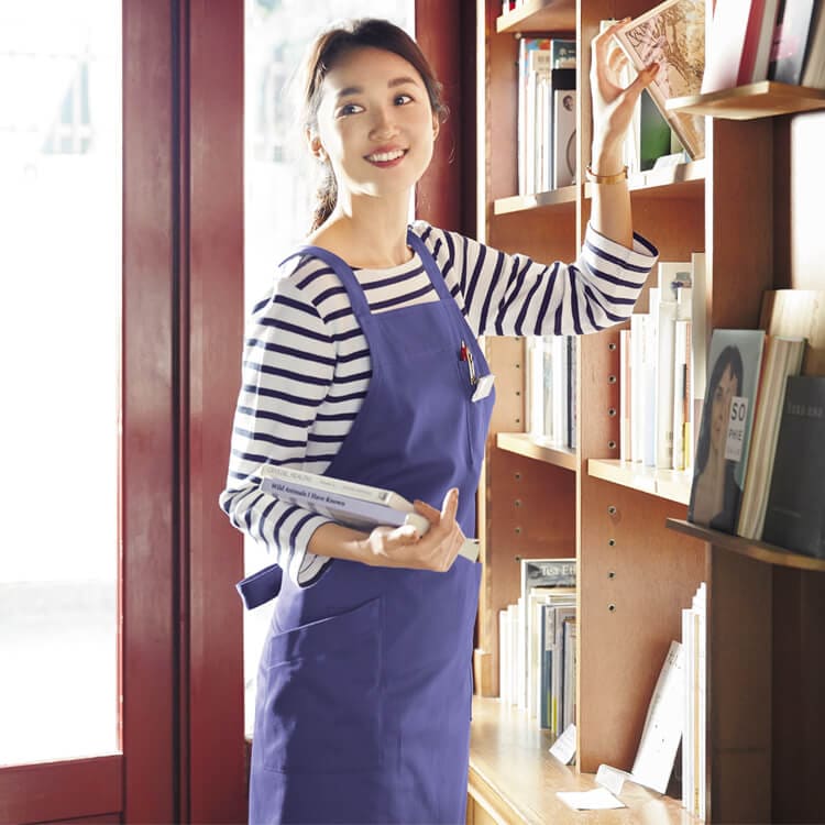 【エプロン制服】 「色落ちに強い素材！」 バッククロス  丈 88cm/作業着