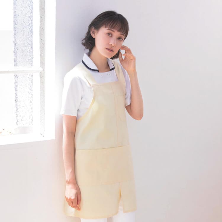【介助エプロン】 予防衣 S～5L 5色 工業洗濯可/介護施設ユニフォーム (SAA914)