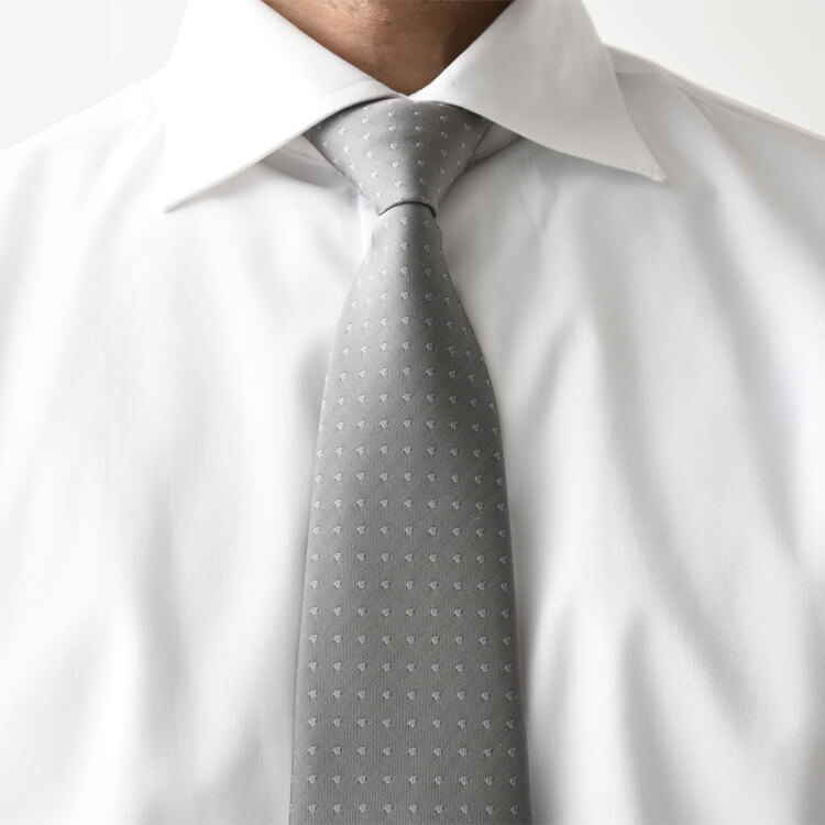【ネクタイ  ドット柄】 ジャガード織・ポリエステル100%  グレー ブラック  ホテル制服/飲食店ユニフォーム