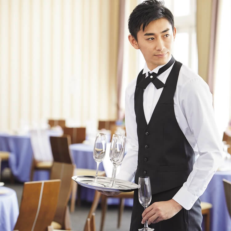 【クロスタイ】 男女兼用 ポリエステル100% ブラック 飲食店制服/レストランユニフォーム