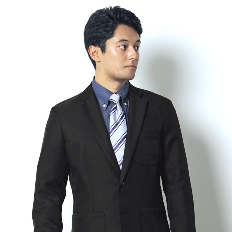 【ネクタイ】 ストライプ柄 ポリエステル100% シルバー 飲食店制服/レストランユニフォーム