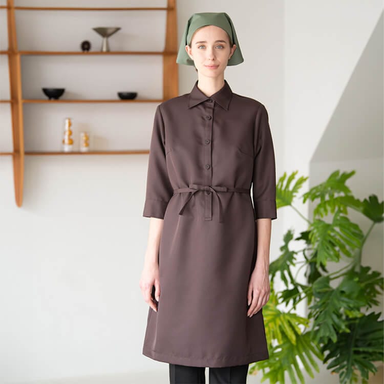 【制服ワンピース】 制電 7号～13号 3色 ハウスキーパー/飲食店ユニフォーム (HYS2038)