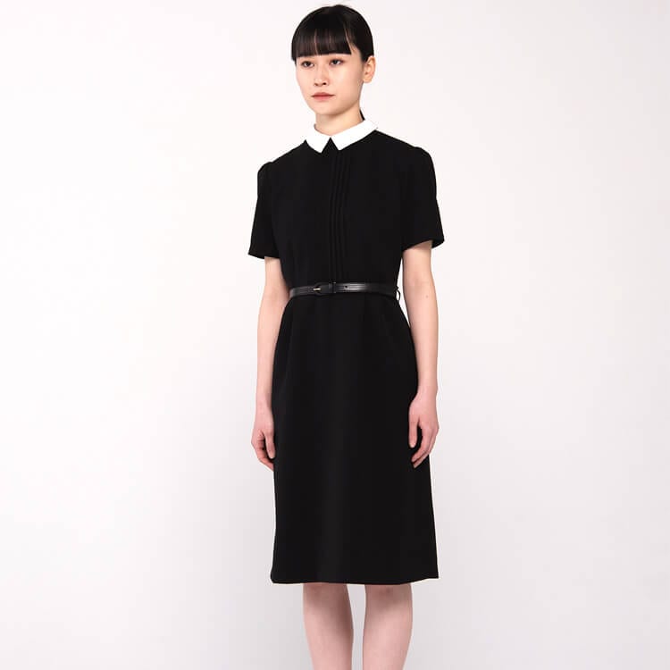 【制服ワンピース】 7号～15号 ブラック色 ハウスキーパー/飲食店ユニフォーム (HYS2040)