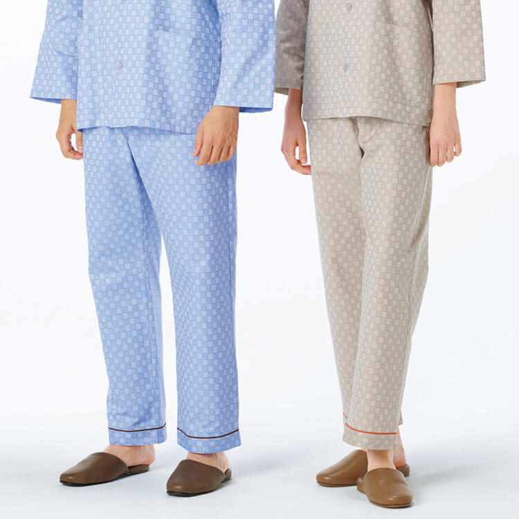 【患者着 ズボン】 男女兼用・吸汗  S～EL ブルー・ベージュ 入院衣/病院パジャマ (NGLRG1453)