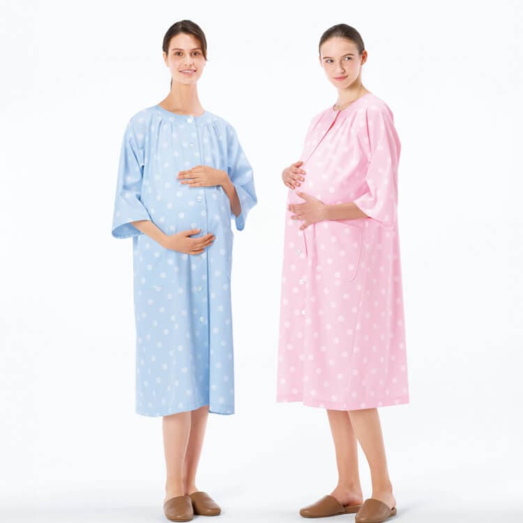 【ナガイレーベン マタニティパジャマ】 制菌・制電・工業洗濯可  M・L  ピンク  ブルー 産婦人科/患者着 (NGLSRC361)
