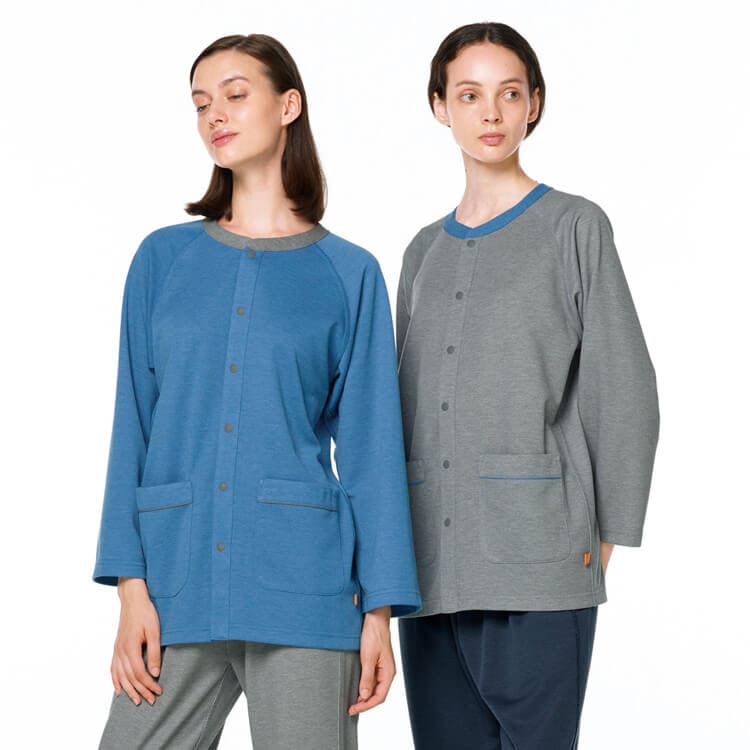 【患者着 上衣】 男女兼用・ニットストレッチ・吸汗速乾  S～LL 4色 入院用パジャマ/検査衣 (NGLGJ1581)