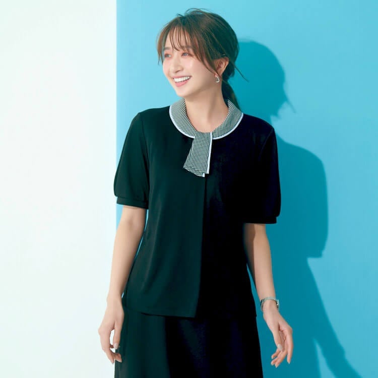 【事務服ポロシャツ】 ニットストレッチ 吸汗速乾 接触冷感 オフィスポロ/会社制服 夏服