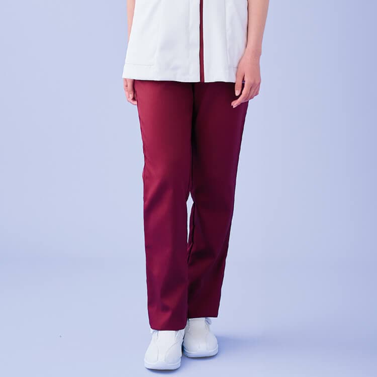 【ナースパンツ】 看護師白衣ズボン 「防透け素材」 制菌・吸汗速乾・防汚 4色 S～4L  医療ユニフォーム/女性用