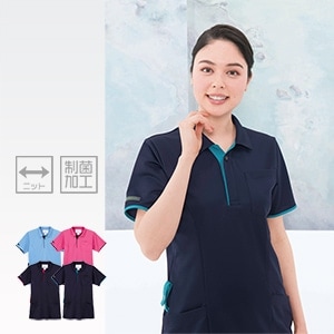 【看護師ポロシャツ】 接触冷感・ニット素材・男女兼用  SS～BL 4色/ナガイレーベン
