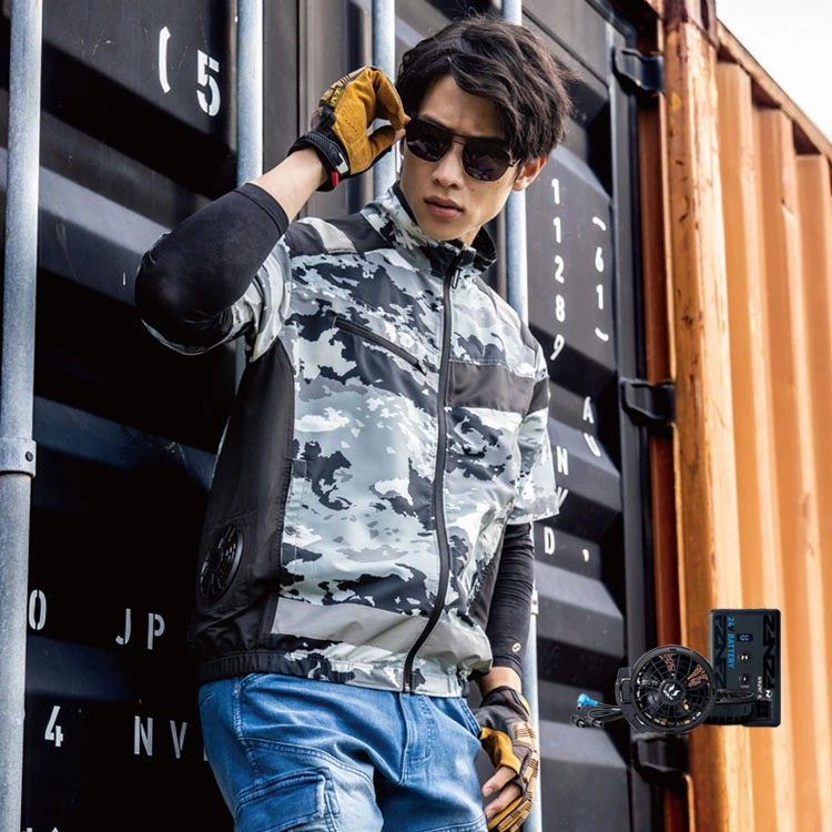 ファン付き作業着 半袖｜空調風神服フルセット・作業服＆24Vバッテリー