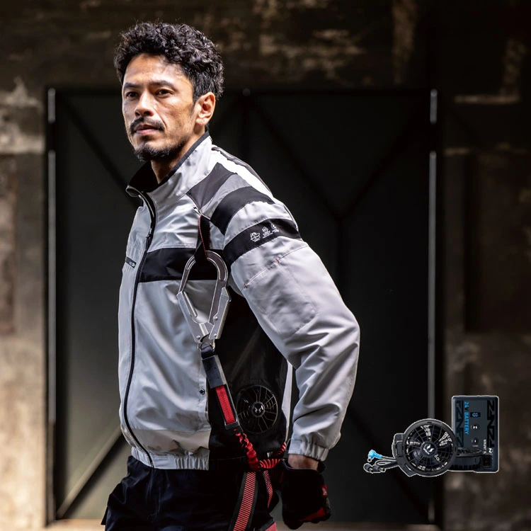 ファン付き作業着 長袖｜空調風神服セット・24Vバッテリーファン・フル