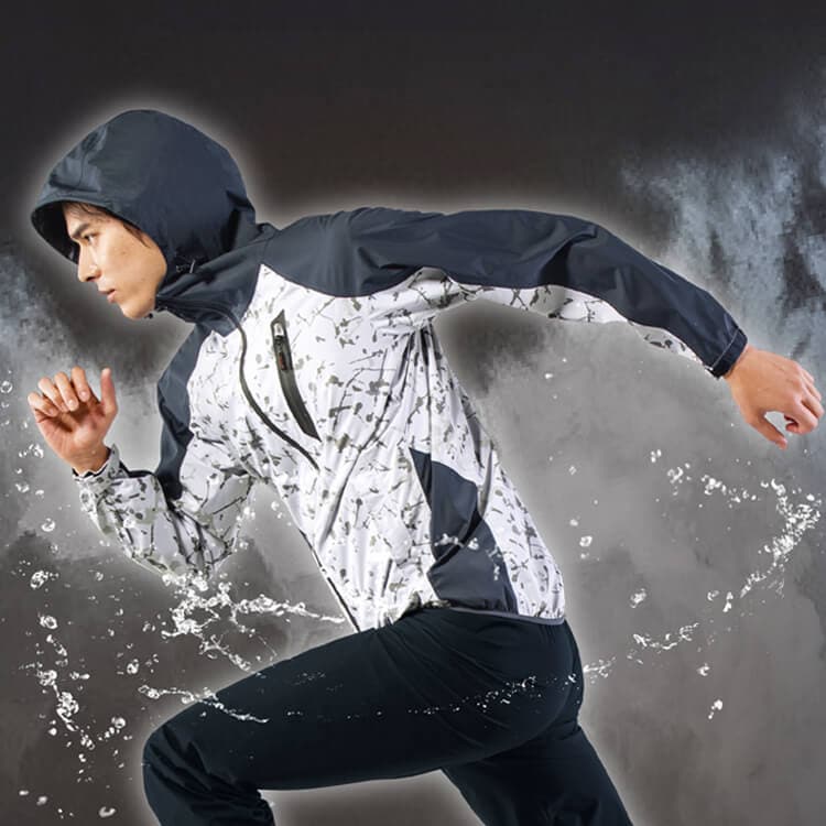 【作業着レインウェア】 男女兼用・ストレッチ・耐水10000・透湿20000・防水 SS～5L 3色　雨具/雨合羽