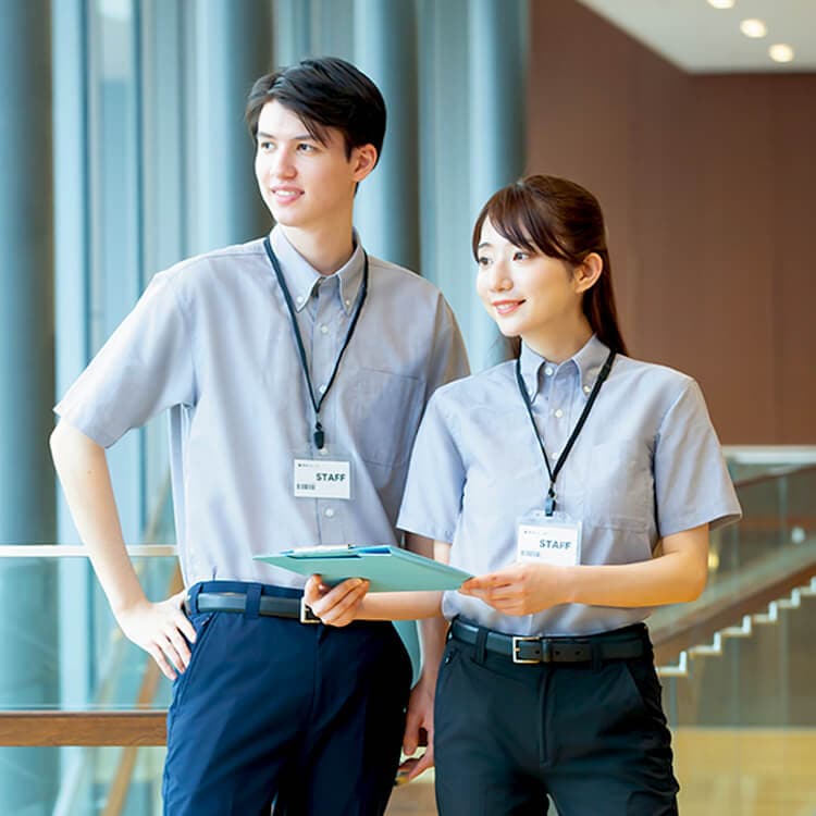 【飲食店シャツ制服 半袖】 男女兼用・ボタンダウン・3S～5L 5色 夏服/業務用ユニフォーム