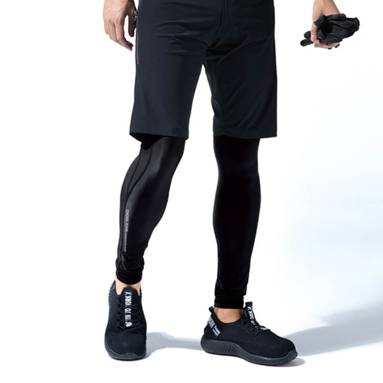 【作業着インナータイツ 夏向き】 「全面消臭！」 ストレッチ・接触冷感・UVカット S～4L ブラック/作業服コンプレッション