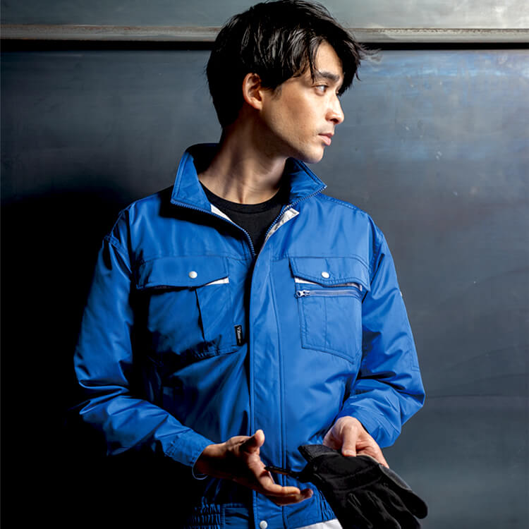【空調服用長袖作業着】 「汚れとニオイを抑制」 抗菌防臭・防汚 S～5L サイドファン仕様 4色　ブルゾン夏服/作業服のみ