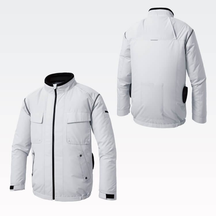 【空調風神服24Vセット】スマホで1V単位調整できる「長袖ブルゾン＆ファンバッテリー」 ECO素材・制電消臭 S～5L 5色/ファン付き作業服