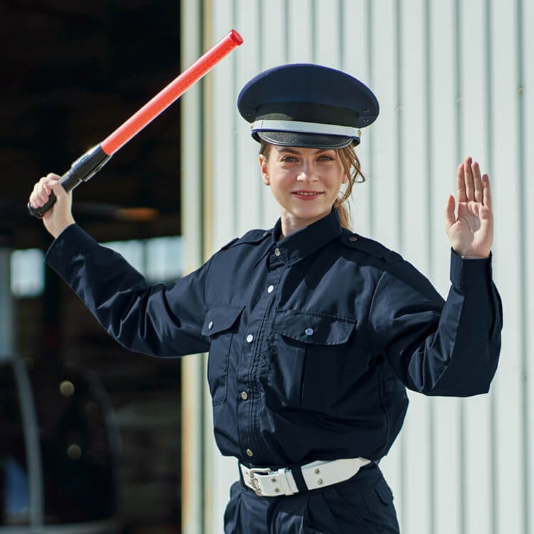 【空調風神服24Vセット】スマホ対応・ファン付き警備服「長袖シャツ＋バッテリーファン」制電・UVカット ネイビー・シルバー・サックス 