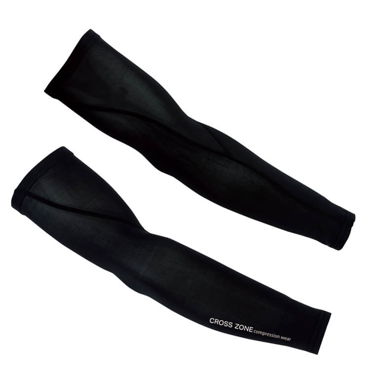 【作業服 アームカバー】 「接触冷感！」 ストレッチ・消臭・UVカット M～LL ブラック 夏用/コンプレッション