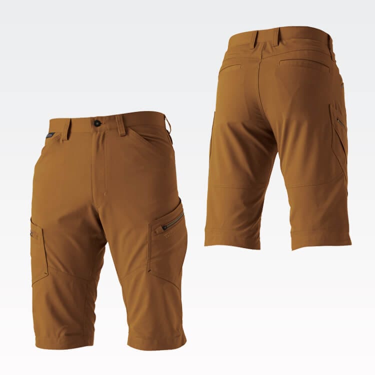 【作業着ハーフパンツ】 ストレッチ・吸汗速乾・UVカット・制電 S～6L 5色  作業服半ズボン/TSデザイン