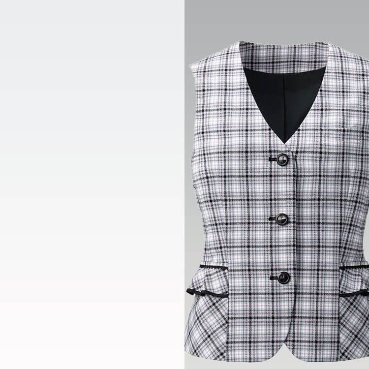 事務服ベスト オールシーズン素材の通販－チェック柄・会社制服