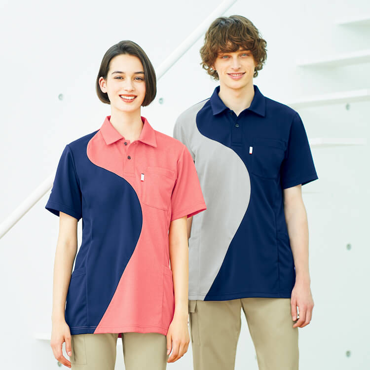 【看護師ポロシャツ 男女兼用】ルコック・吸汗速乾・UVカット・工業洗濯可　SS～5L 4色 / ナースウェア (AKSUZL3204)