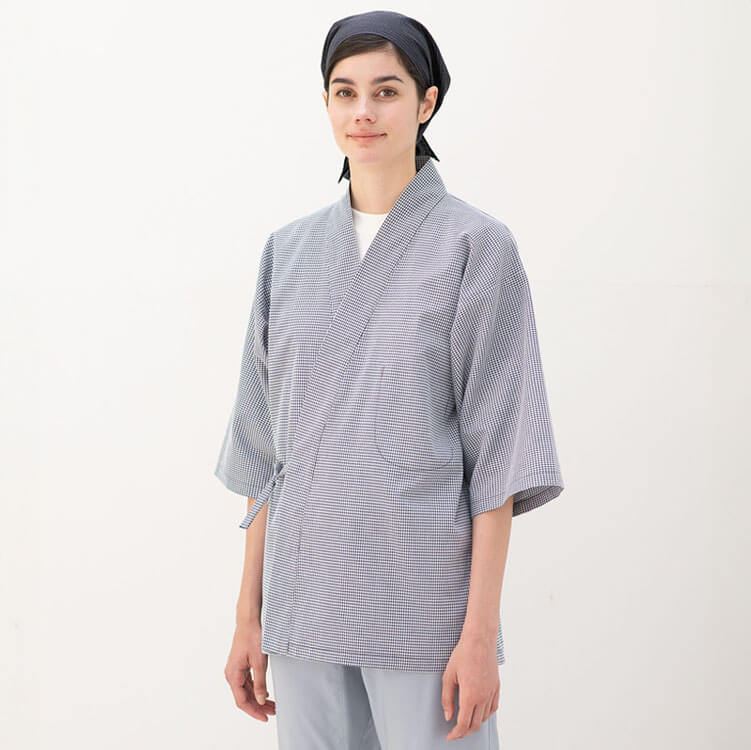 【和風制服】作務衣・男女兼用・ストレッチ SS～3L 2色  和食店 / 業務用ユニフォーム