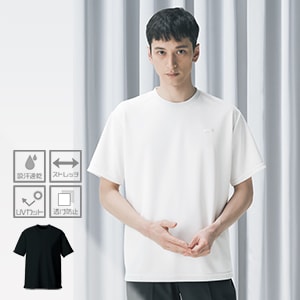 【カットソー半袖 男女兼用】2WAYストレッチ「汚れが落ちやすい」吸汗速乾 SS～3L 2色 / Tシャツ