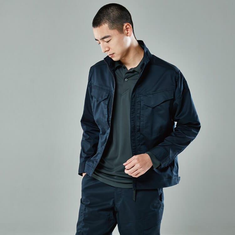 【作業服 ブルゾン】男女兼用「ヨコストレッチ12%」吸汗速乾・JIS帯電防止適合  SS～6L 5色  かっこいい作業着/TSデザイン (TOW2216)