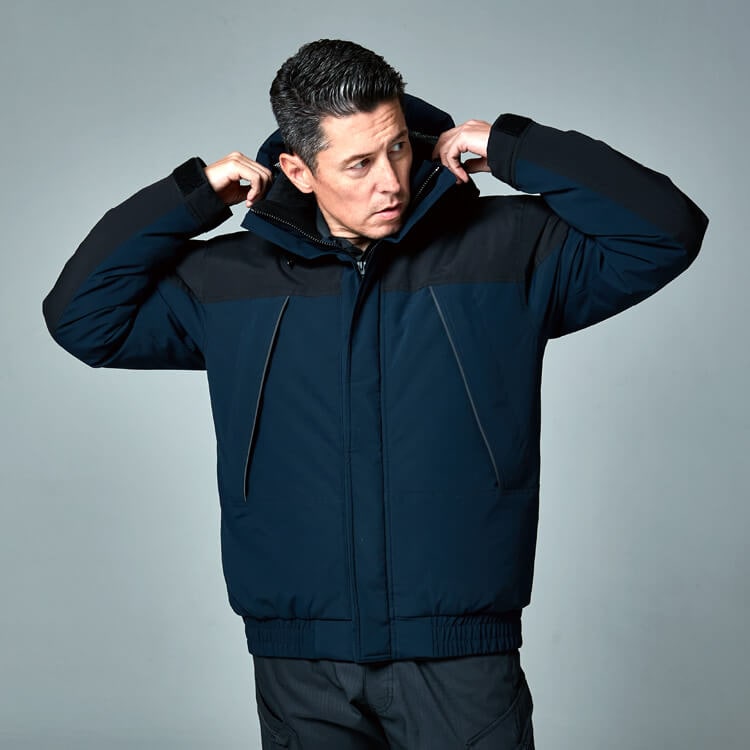 【防寒着】軽量作業服「中綿 羽毛の様な軽さ」ストレッチ・防風ブルゾン S～6L 3色 冬用作業着 / TSデザイン