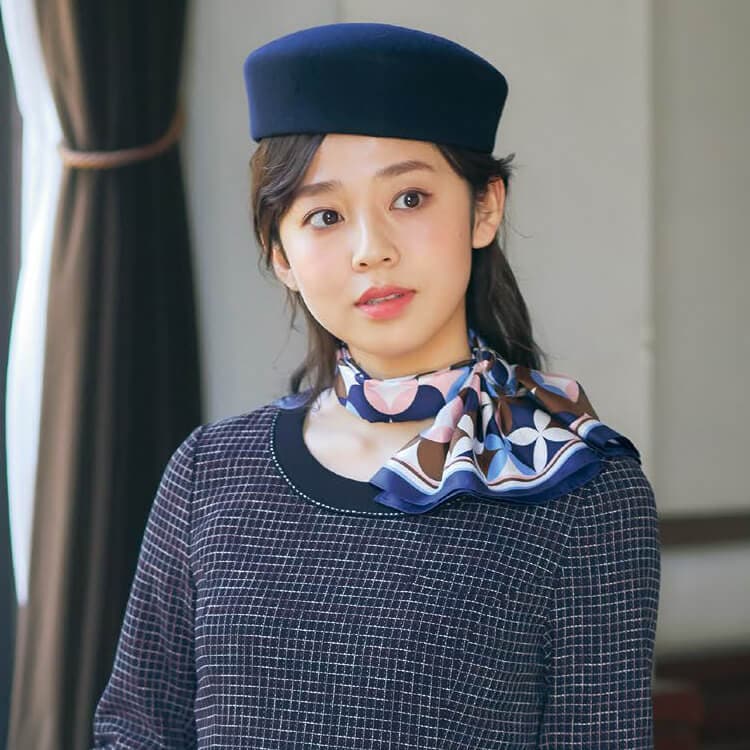 【受付 帽子】ネイビー  ブラック　ウール100%  ショールーム / インフォメーション制服