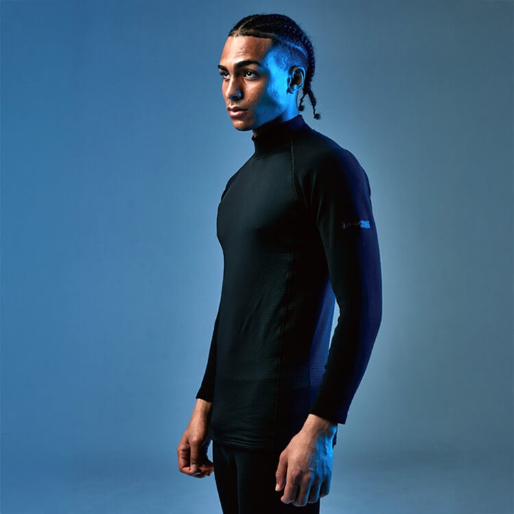 【作業服インナー 冬用】 保温・防風 S～3L ブラック　ウィンドストップハイネック / TSデザイン