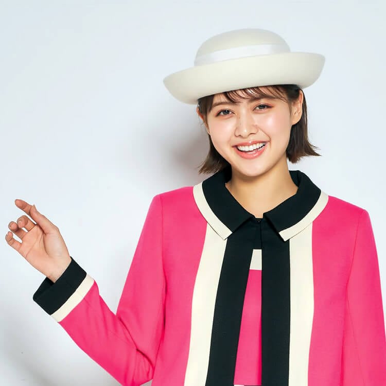 【制服帽子】インフォメーション   帯リボン付き　ウール100%   受付 / ショールーム制服