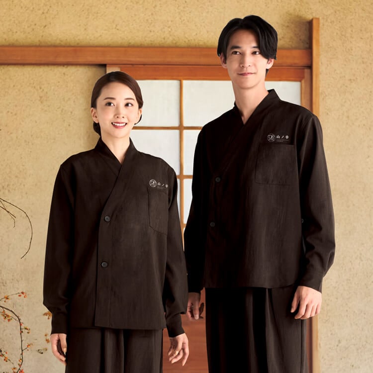 【飲食店ユニフォーム 和風】男女兼用・ストレッチ・制電  SS～3L　3色 / 和食店制服 (CHIDN8502)