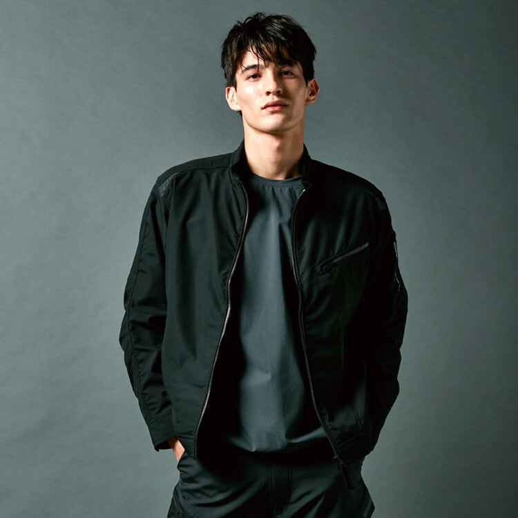 【作業着ブルゾン】軽量「点接触素材」ストレッチ・耐久性 SS～6L  チャコール  ブラック  かっこいい作業服/TSデザイン (TOW84646)