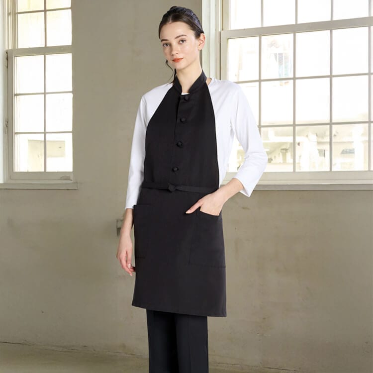 【レストラン エプロン】抗菌防臭「コックコート素材 厚め生地」 3色  ベーカリー / 洋菓子店制服 