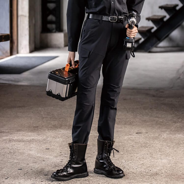 【作業用パンツ 男女兼用】軽量「4WAYストレッチ」JIS制電適合・反射テープ付き SS～6Ｌ 4色 / 作業服ズボン