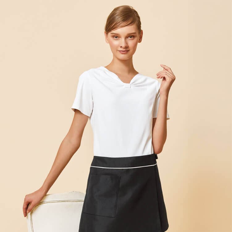 【エステユニフォーム カットソー】防汚「柔らかなスムース素材」ストレッチ・吸汗速乾・家庭洗濯可  7～13号  / ネイルサロン制服