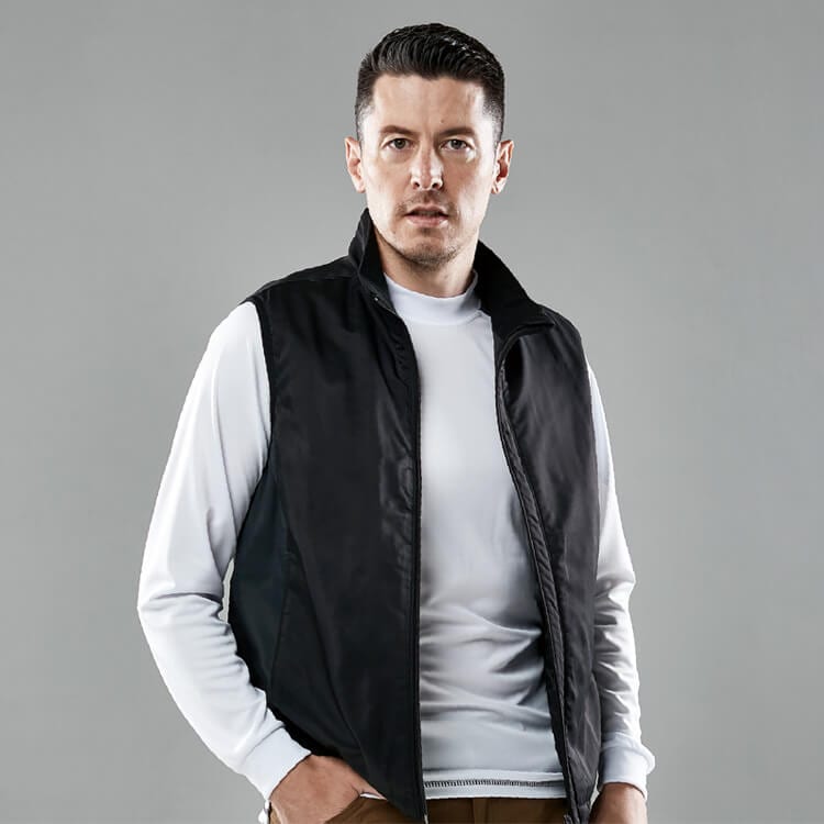 【作業着 ベスト】 男女兼用「ストレッチ 軽防寒服」防風軽量・保温・制電撥水  S～6L 3色 /TSデザイン