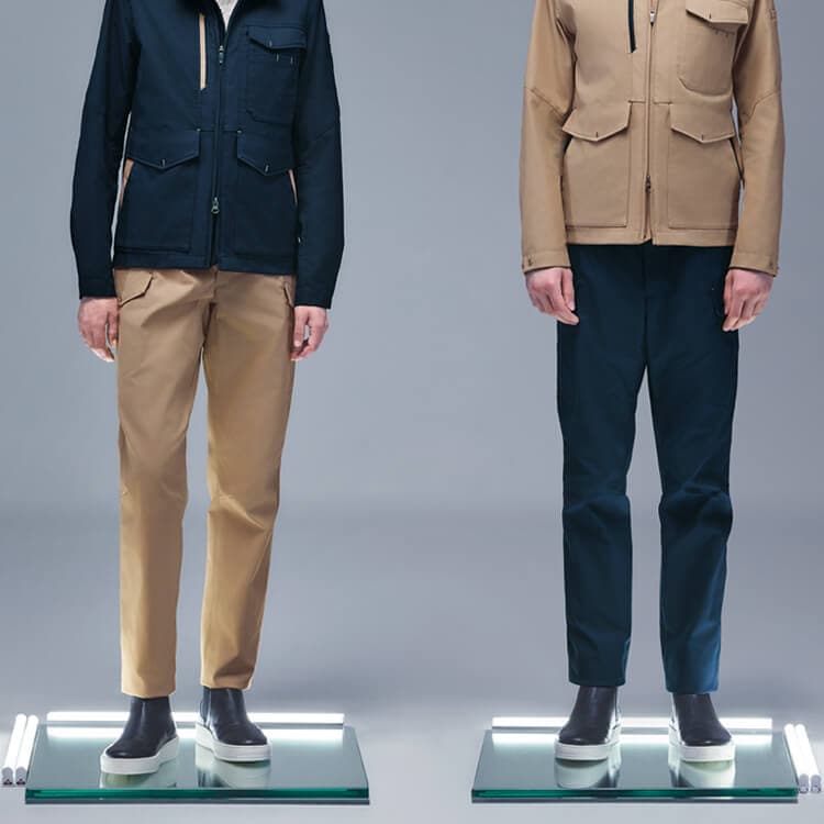 【カーゴパンツ 作業着】オールシーズン・男女兼用・耐塩素加工・JIS帯電防止適合・ストレッチ・吸汗速乾 SS～5L ネイビー ベージュ/ 清掃ユニフォーム