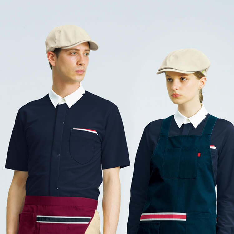 【クリーンスタッフ制服 帽子】男女兼用・制電  M～L  ライトグレー ブラック / 清掃ユニフォーム  (KAHCAZ154)