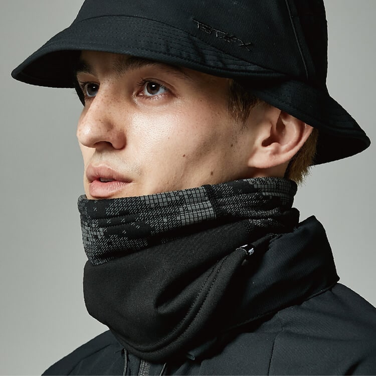 【ネックウォーマー 作業用】防寒作業着・フリーサイズ・ブラック色   おしゃれ作業服/TSデザイン