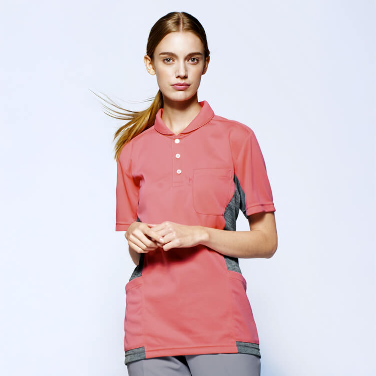 【医療用 ポロシャツ】男女兼用・ストレッチ「脇ポケット付き」吸汗速乾・UVカット 5色 SS～5L ナースウェア / MIZUNO