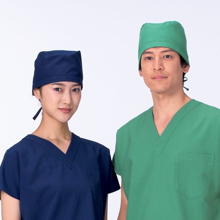 【手術帽】男女兼用「2枚1組」制菌防汚・吸汗速乾・フリーサイズ  3色 / 医療用帽子　