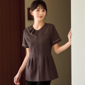 【2着】エステサロン　制服　ユニフォーム　チュニック エステユニフォーム チュニックの通販－ブラウン色・美容クリニック